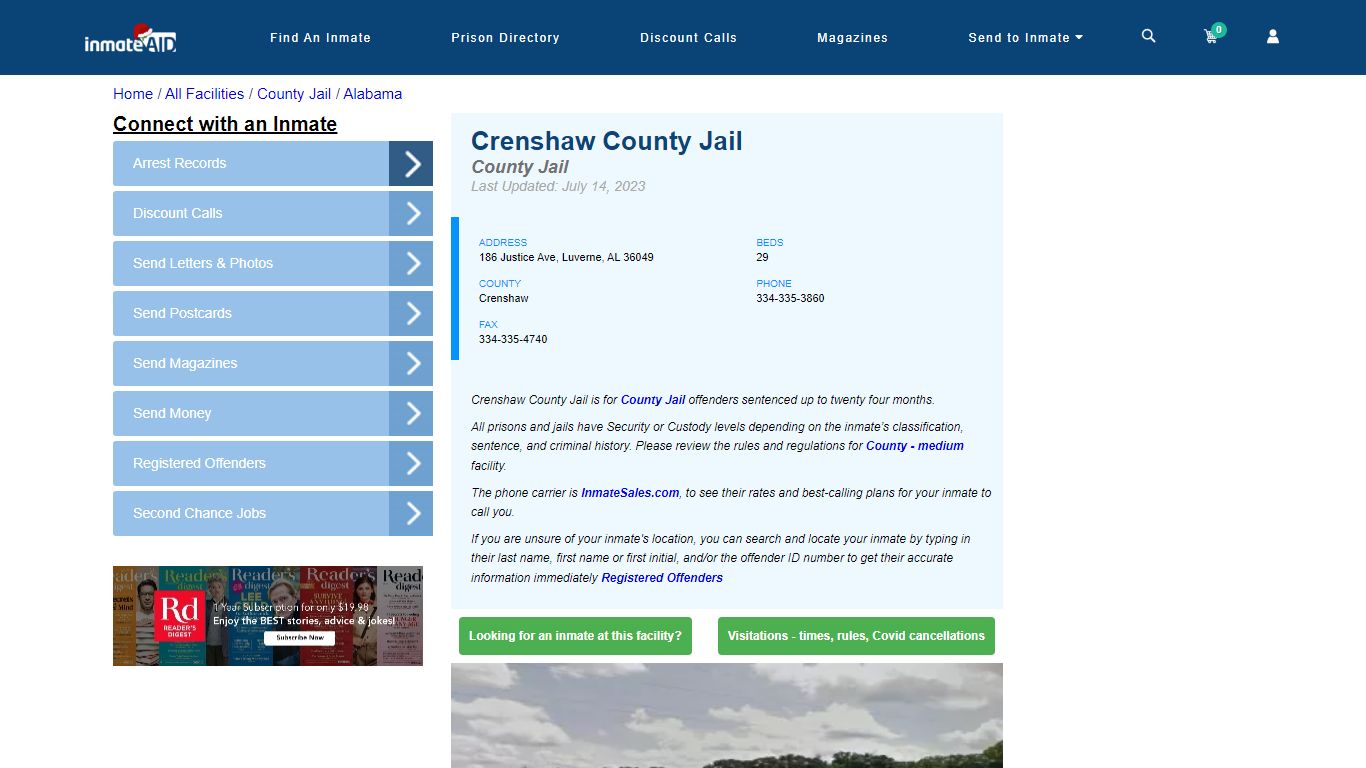 Crenshaw County Jail - Inmate Locator - Luverne, AL