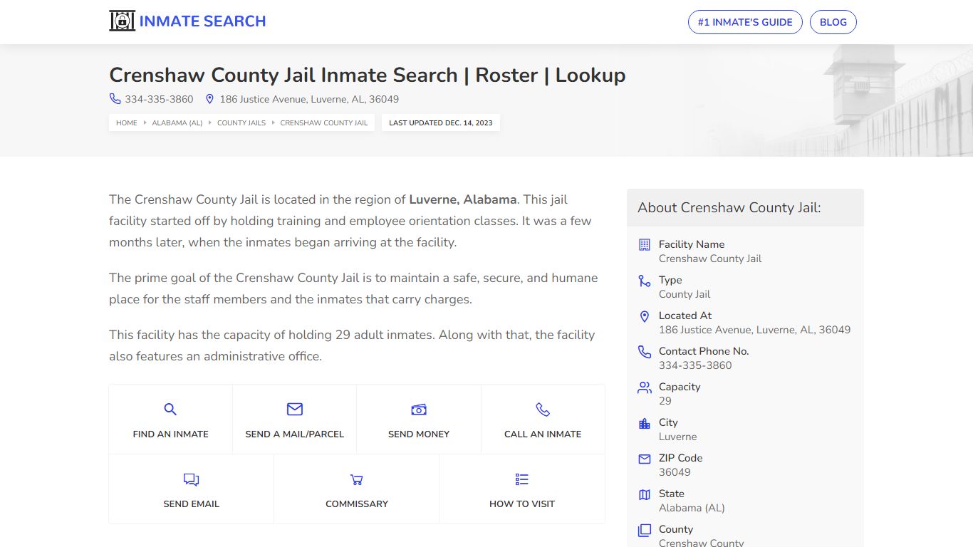 Crenshaw County Jail Inmate Search | Roster | Lookup